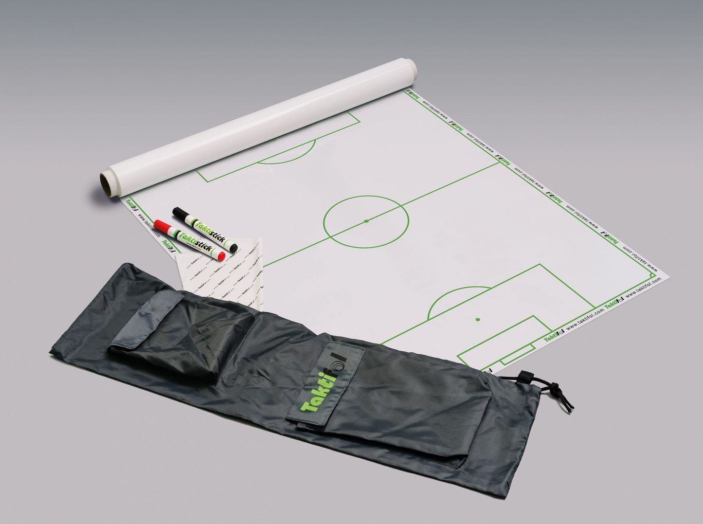 Kit Calcio – Rotolo da 25pz di lavagna tattica da Calcio, borsa, panno per pulizia e pennarello